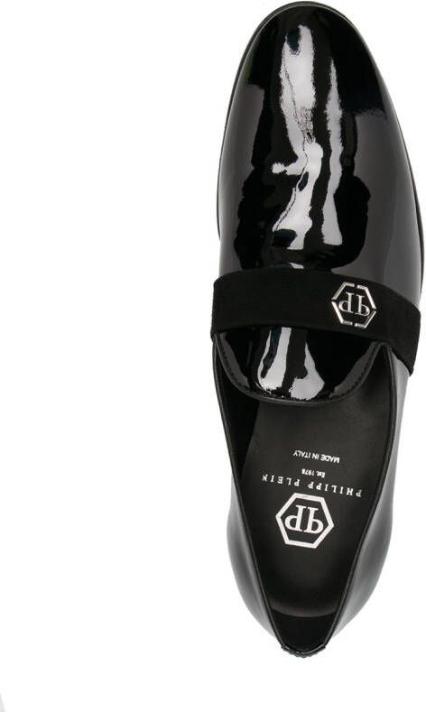 Philipp Plein Hexagon loafers met T-plakkaat Zwart