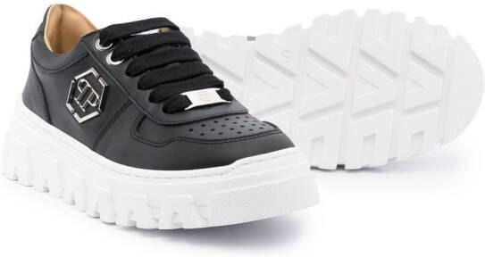 Philipp Plein Junior Hexagon low-top sneakers Zwart