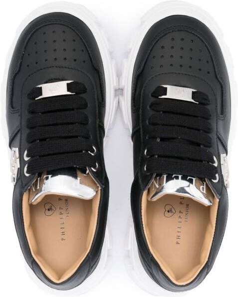Philipp Plein Junior Hexagon low-top sneakers Zwart