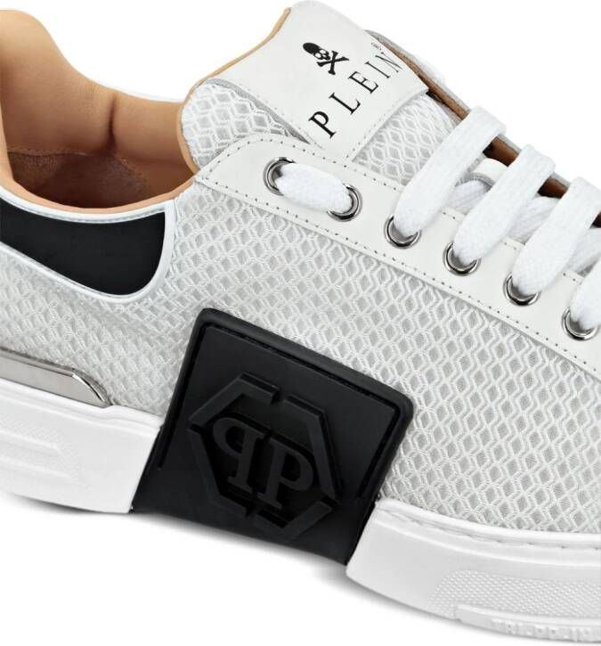 Philipp Plein Hexagon sneakers met metallic-effect Wit