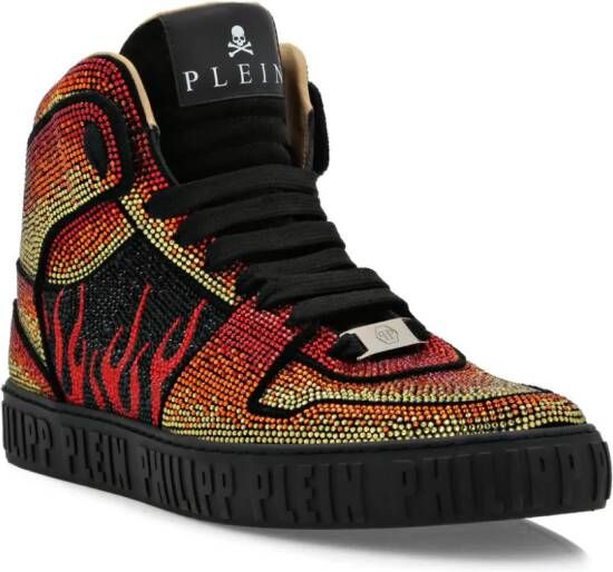 Philipp Plein High top sneakers verfraaid met kristallen Zwart