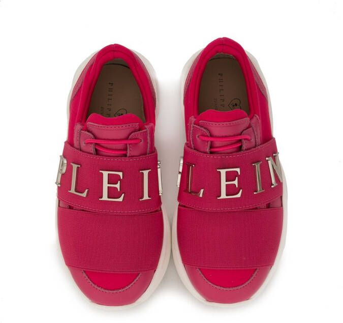 Philipp Plein Junior Hardloopsneakers met logo Roze