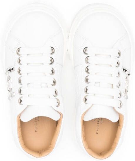 Philipp Plein Junior Hexagon low-top sneakers Wit