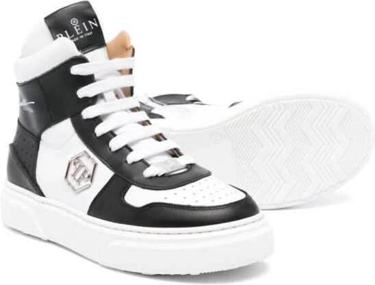 Philipp Plein Junior Leren sneakers Wit