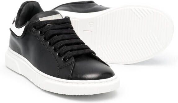 Philipp Plein Junior Runner leren sneakers Zwart