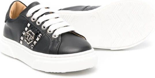 Philipp Plein Junior Sneakers met spikes Zwart