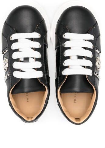 Philipp Plein Junior Sneakers met spikes Zwart