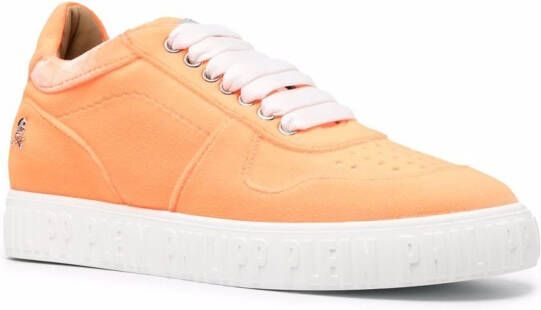 Philipp Plein King Power fluwelen sneakers Oranje