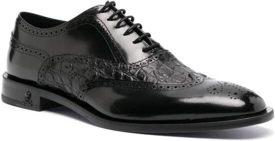 Philipp Plein Leren derby Oxford schoenen Zwart