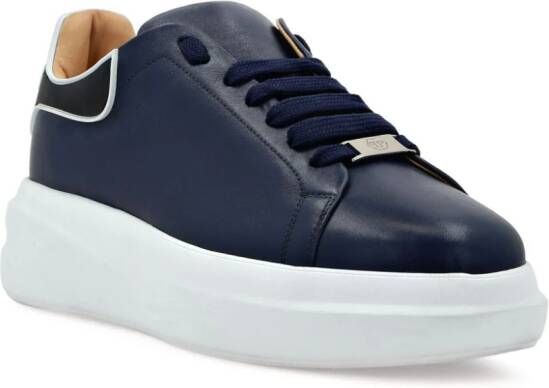 Philipp Plein Leren sneakers met plateauzool Blauw