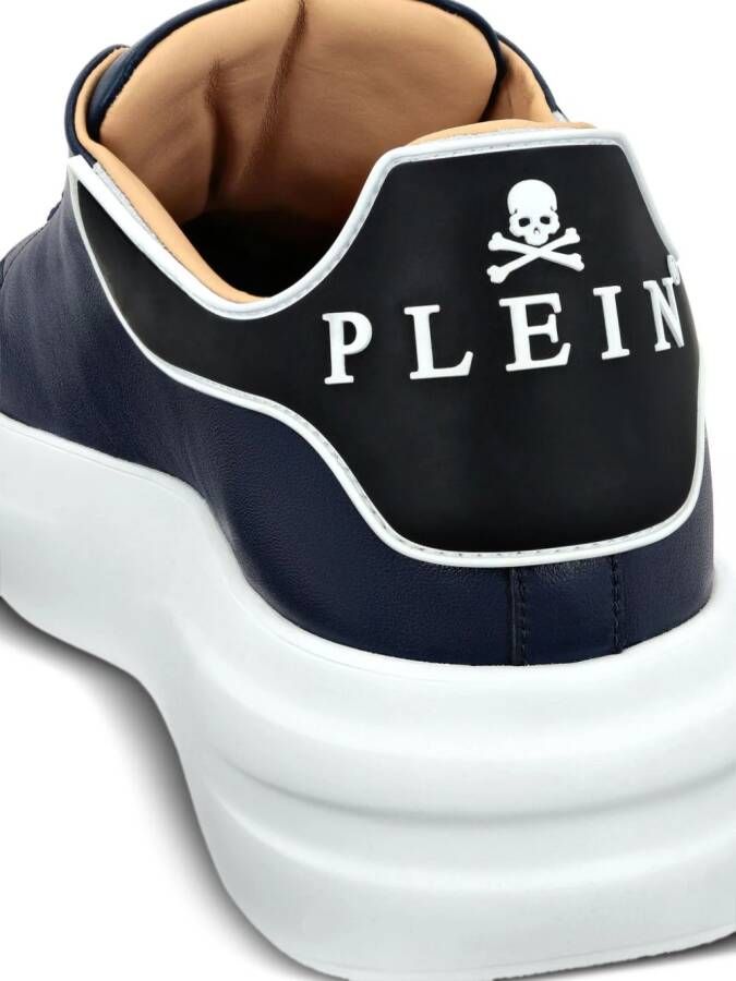 Philipp Plein Leren sneakers met plateauzool Blauw
