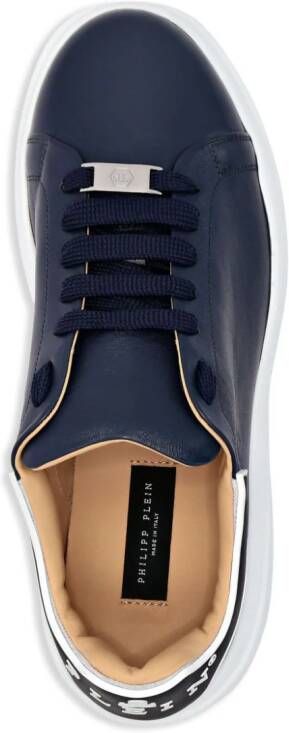 Philipp Plein Leren sneakers met plateauzool Blauw