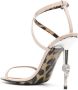 Philipp Plein Leopard sandalen verfraaid met doodskop Beige - Thumbnail 3