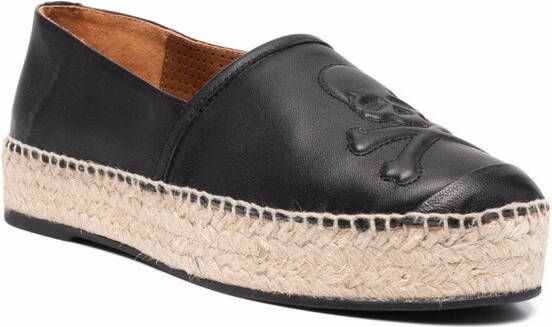 Philipp Plein Leren espadrilles Zwart