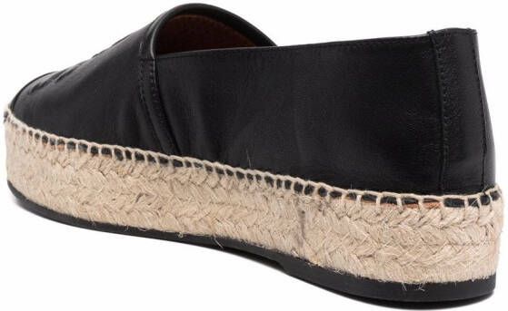 Philipp Plein Leren espadrilles Zwart