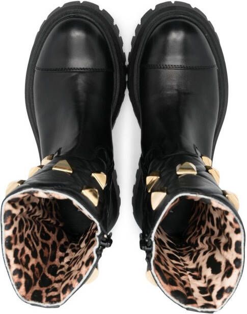 Philipp Plein Junior Leren laarzen Zwart