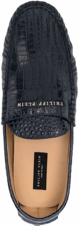 Philipp Plein Leren mocassin Blauw