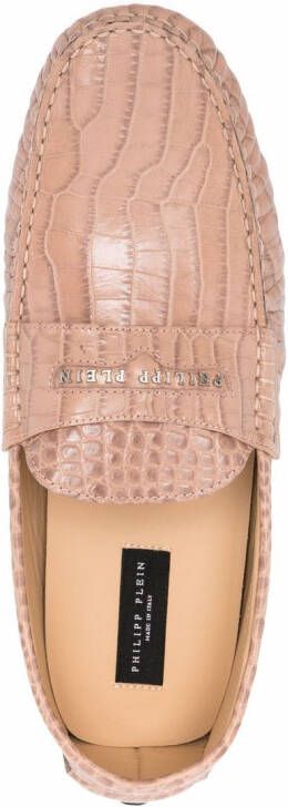 Philipp Plein Leren mocassins Beige