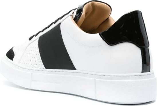 Philipp Plein Leren sneakers met logoplakkaat Wit