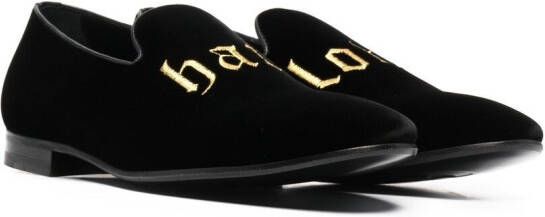 Philipp Plein Loafers met geborduurd logo Zwart