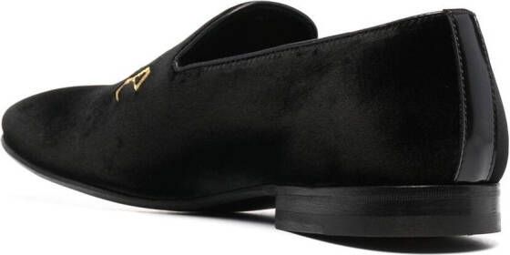 Philipp Plein Loafers met geborduurd logo Zwart