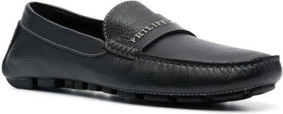 Philipp Plein Loafers met logo Zwart
