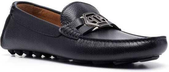 Philipp Plein Loafers met logo Zwart