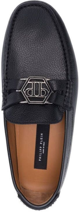 Philipp Plein Loafers met logo Zwart