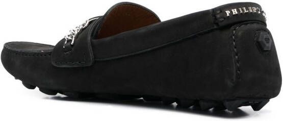 Philipp Plein Loafers met logoplakkaat Zwart