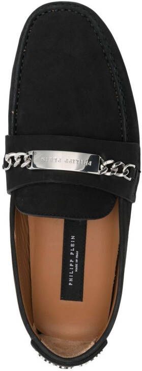 Philipp Plein Loafers met logoplakkaat Zwart