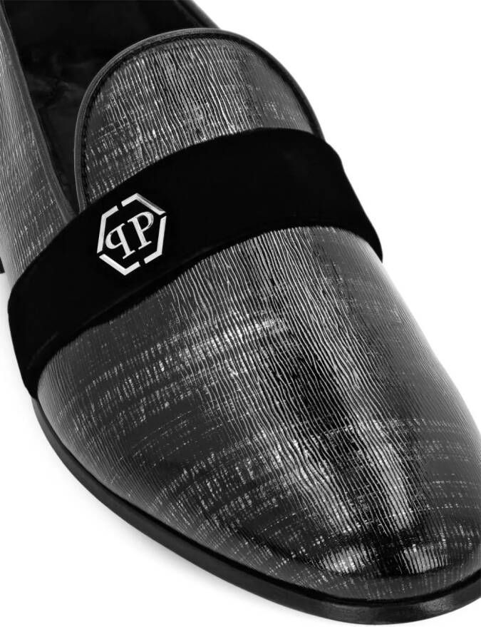 Philipp Plein Loafers met logoplakkaat Zwart