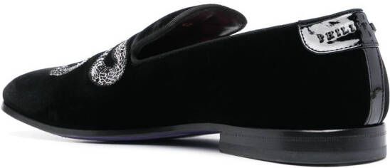 Philipp Plein Loafers met slangenprint Zwart