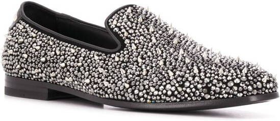 Philipp Plein Loafers met studs Zilver