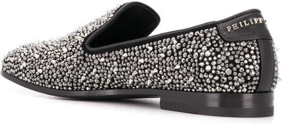 Philipp Plein Loafers met studs Zilver