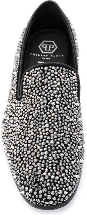 Philipp Plein Loafers met studs Zilver