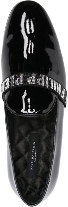 Philipp Plein Slippers verfraaid met logo Zwart