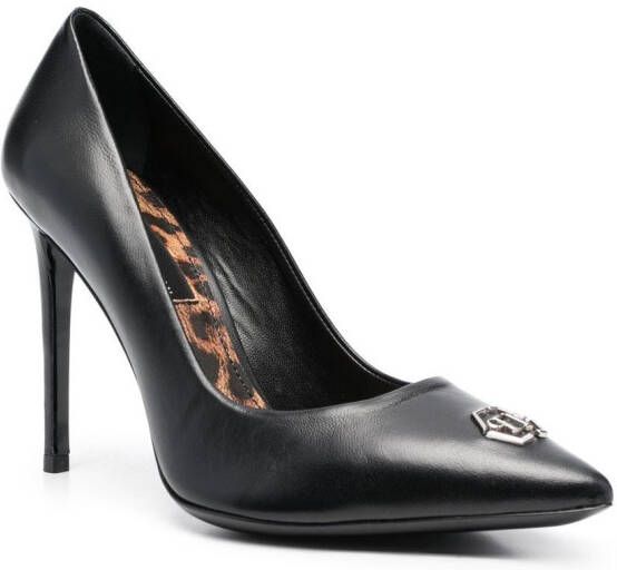 Philipp Plein Pumps met logoplakkaat Zwart