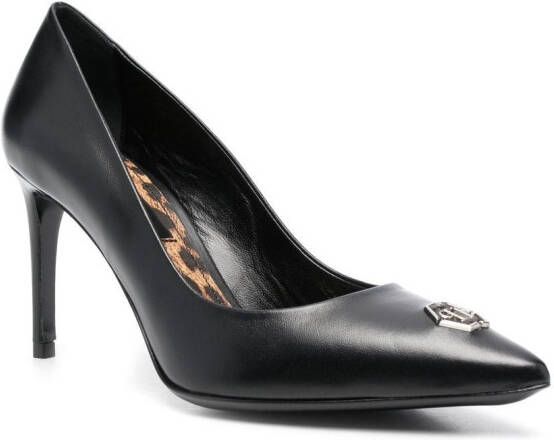 Philipp Plein Pumps met logoplakkaat Zwart