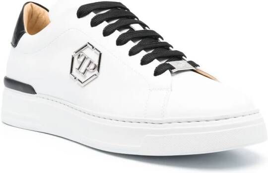 Philipp Plein Sneakers met logoplakkaat Wit