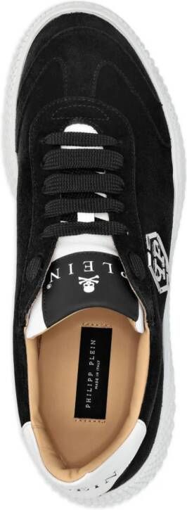 Philipp Plein Suède sneakers met logoplakkaat Zwart