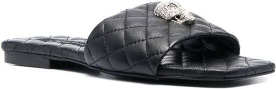 Philipp Plein Matelassé slippers Zwart