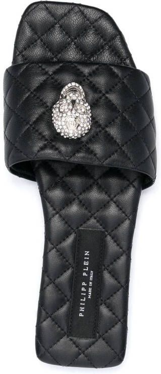 Philipp Plein Matelassé slippers Zwart