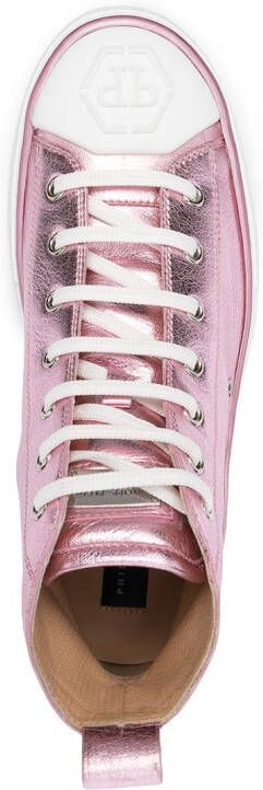 Philipp Plein Megastar high-top sneakers Roze