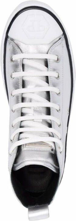 Philipp Plein Metallic sneakers Zilver