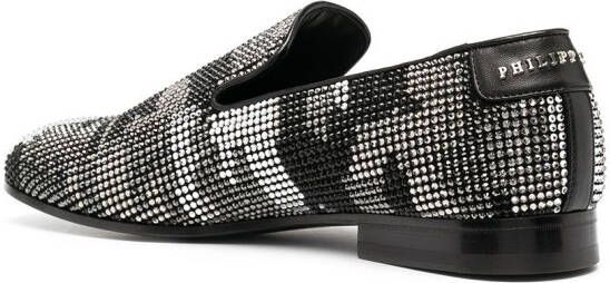 Philipp Plein Mocassin loafers met camouflage Zwart