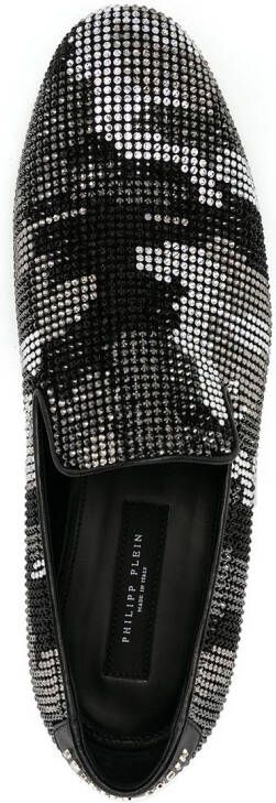 Philipp Plein Mocassin loafers met camouflage Zwart