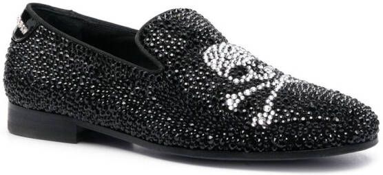 Philipp Plein Mocassins met doodskop Wit