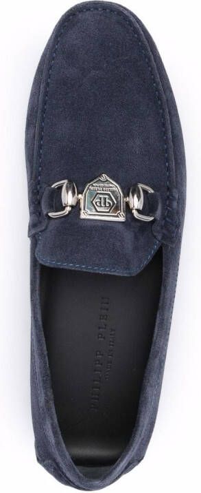 Philipp Plein Mocassins met logoplakkaat Blauw