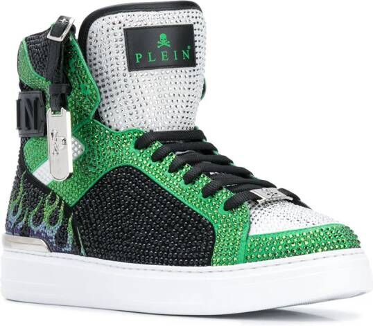 Philipp Plein Money Beast high-top sneakers Groen