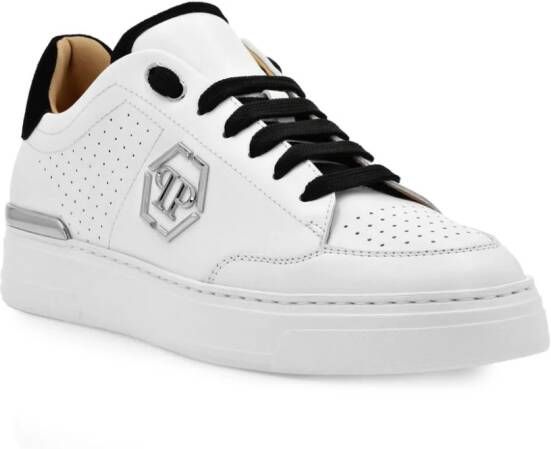 Philipp Plein Leren sneakers met monogram Wit